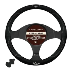 RM Williams 16inches Leather Steering Wheel Cover Large Black