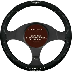 R.M. Williams 15 LEATHER STEERING WHEEL COVER BLACK