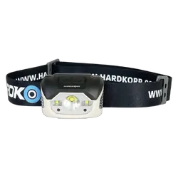 HARDKORR 440LM RECHARGEABLE LED HEAD TORCH WITH HANDS FREE MODE