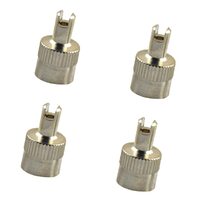 Tyre Valve Caps Slotted S/Metal 4pc
