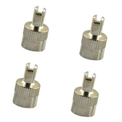Tyre Valve Caps Slotted S/Metal 4pc