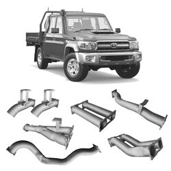 Redback Extreme Duty Twin 4" Exhaust for Toyota Landcruiser 79 Series Dual Cab