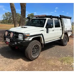 MSA Towing Mirrors to suit Toyota Landcruiser 70-79 Series (1984-23) - Chrome, Electric Kit, Big Base, Indicators, Power Fold, Switch Kit Included