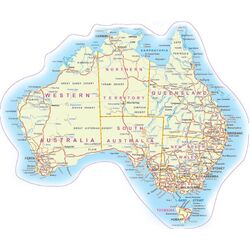 TRA Australia Map Decal Sticker Yellow