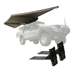 Tuff Terrain 180 Free Standing Awning With Dimmable LEDs & Twin T Bracket Combo
