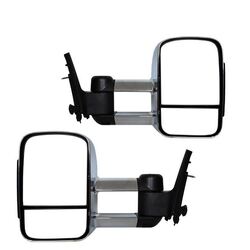 Extendable Towing Mirrors For Holden Colorado 2012-On & Isuzu D-Max 13-20 - Chrome 