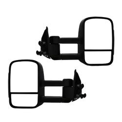 Extendable Towing Mirrors to suit Toyota Landcruiser 300 Series - Electric, Black, Power Fold, BSM & Indicator