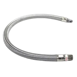 Viair Stainless steel braided leader hose, 1/8" male to 1/4" male