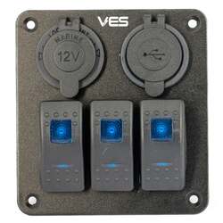 VES 3 way Switch  Panel & Waterproof Accessory Sockets