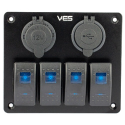 VES 4 Way Switch Panel & Waterproof Accessory Sockets