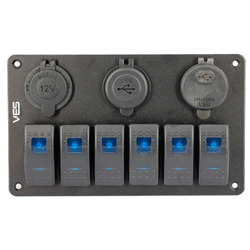 VES 6 Way Switch Panel Waterproof & Accessory sockets