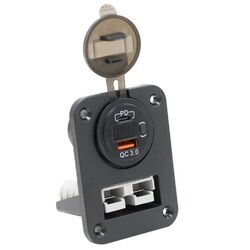 VES Flush Mount Single Anderson 50amp + QC USB/USBC and volt meter on/off