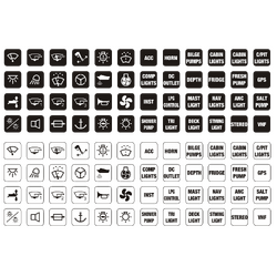 Viper Led Rocker Switch Name Plates - Black & White 12 mm Square