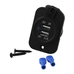 Viper Marine Dual Usb Ports 12V Flush Mount Inc Cable And Fixing Hardware
