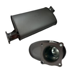 Redback Extreme Duty Straight Piped Muffler (Offset/Offset, 5” Round)