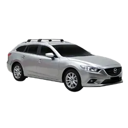 Yakima FlushBar 100 & 105cm Silver Pair (S26Y) To Suit Mazda 6 5dr Wagon /2012-/On