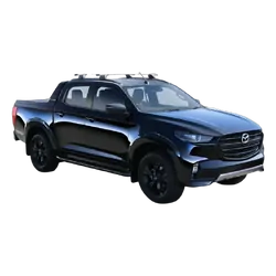 Yakima ThruBar 135cm Silver Pair (S17Y) To Suit Mazda BT-50 Dual Cab SP 12/2021-/On