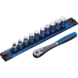 Kincrome Lok-On Socket Set Twist-Lock Rail 11 Piece 1/4 Drive - Metric