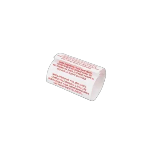 Camec Gas Compliance Decal No:3 - Near Stove