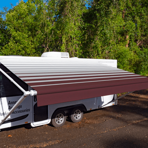 Awning, Sunburst Eclipse 6' Outback Burgundy Roof White Ends