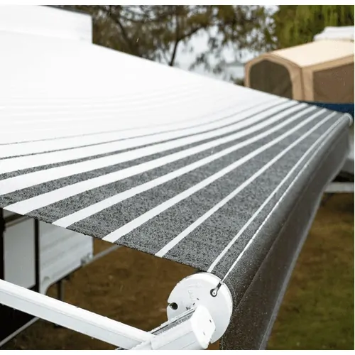 Aussie Traveller Awning Sunburst Eclipse 19' Charcoal Roof White Ends