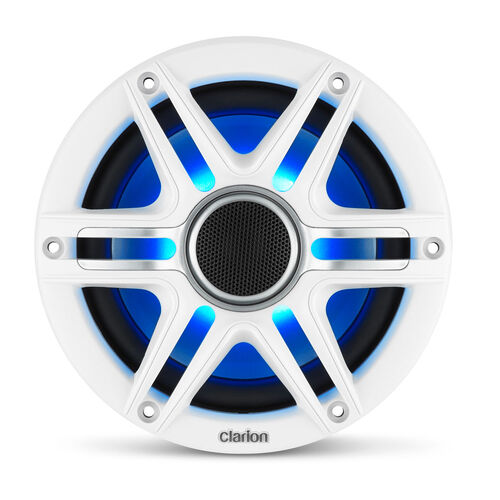 Fusion Clarion Marine CMSP speakers, 6.5" with LED and White and Grey Sport Grille (CMSP-651RGB-SWG)