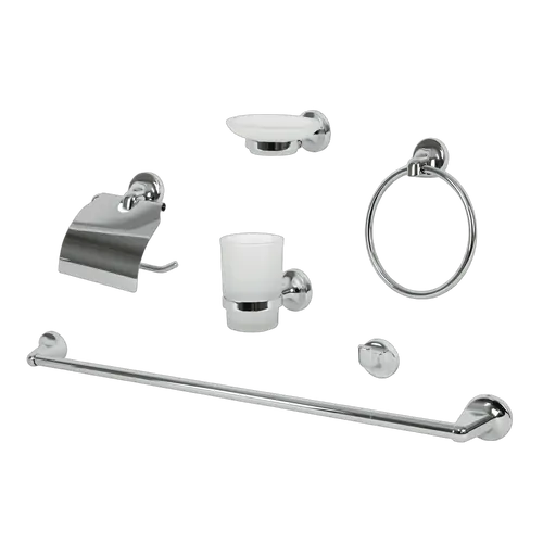 Aussie Traveller Bathroom Accessory Kit Chrome