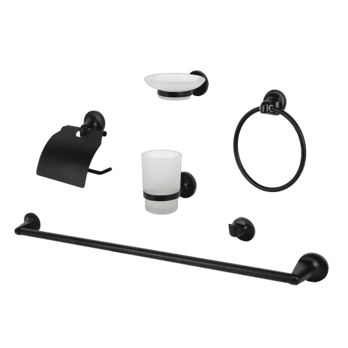 Aussie Traveller Bathroom Accessory Kit Black
