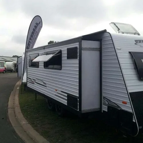 Aussie Traveller Awning Slideout 1.8 x 0.6m Roof Mount Black