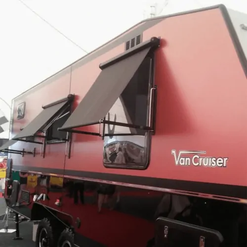 Aussie Traveller Retractable Window Awning 600 x 400mm Black