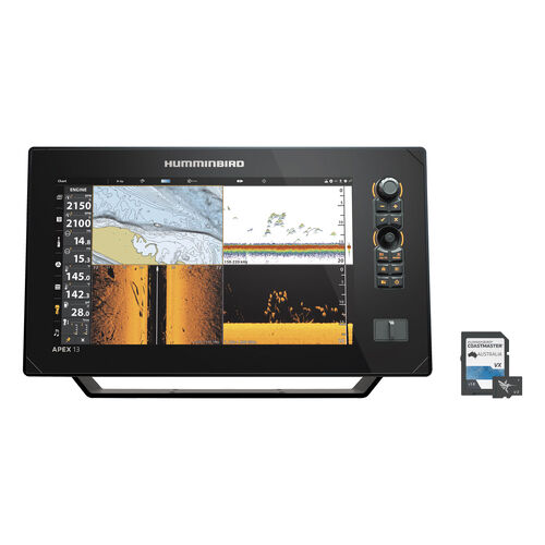 Humminbird APEX 13 Fishfinder With Mega Side Imaging+ GPS + Coastmaster Map