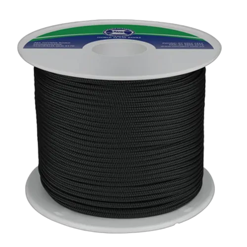 Polyester Double Braid 12mm x 100m SoLid Black made in Australian