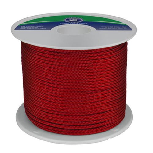 Polyester Double Braid 12mm x 100m SoLid Red made in Australian