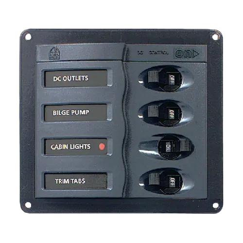 BEP DC Circuit Breaker Switch Panel 4CB 12-24V