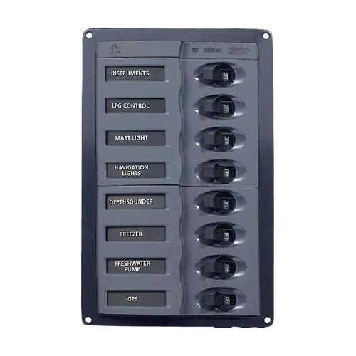 BEP DC Circuit Breaker Switch Panel 8CB Vertical 12-24V