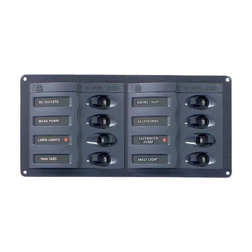 BEP DC Circuit Breaker Switch Panel 8CB Horizontal 12-24V