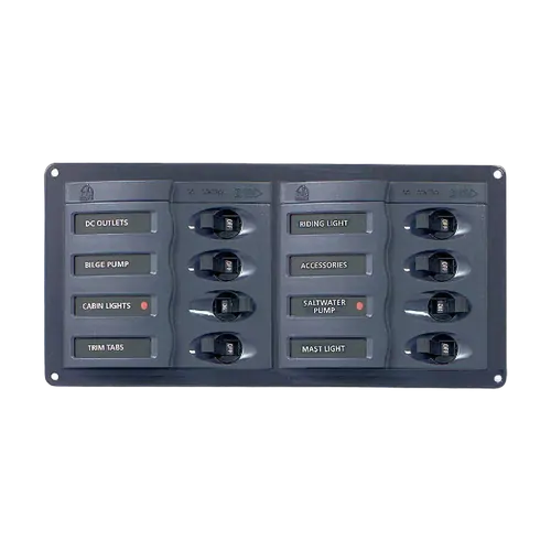 BEP DC Circuit Breaker Switch Panel 8CB Horizontal 12-24V
