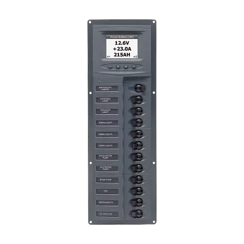 BEP DC Circuit Breaker Switch Panel 12CB Vertical 12V Digital