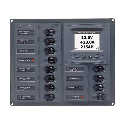 BEP DC Circuit Breaker Switch Panel 12CB 12-24V Digital