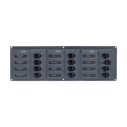 BEP DC Circuit Breaker Switch Panel 12CB Horizontal No Meter