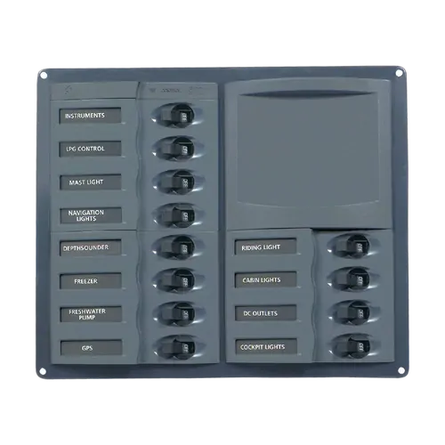 BEP DC Circuit Breaker Switch Panel 12CB 12-24V No Meter