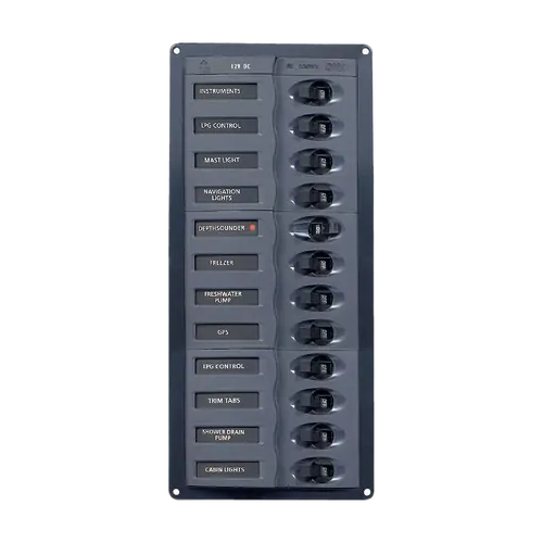 BEP DC Circuit Breaker Switch Panel 12CB Vertical No Meter