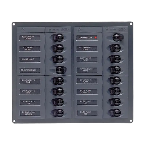 BEP DC Circuit Breaker Switch Panel 16CB 12-24V No Meter