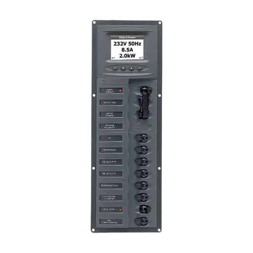 BEP AC Circuit Breaker Switch Panel 8CB AC Vertical Digital