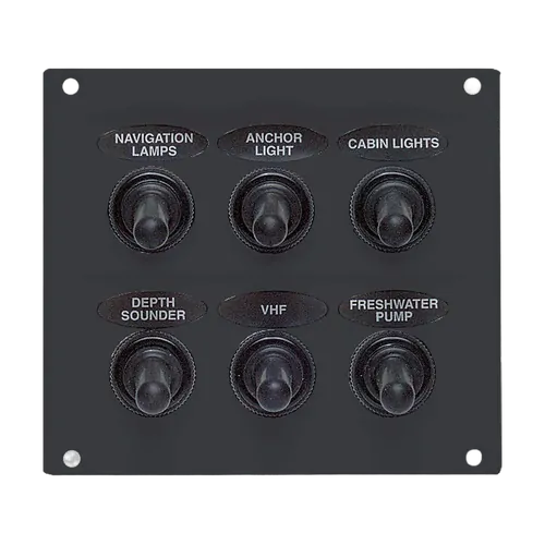 BEP Waterproof Switch Panel 6 Way Fused 12-24V Grey