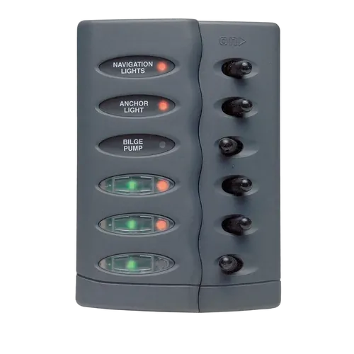 BEP Waterproof Switch Panel 6 Way Fused Grey PTC