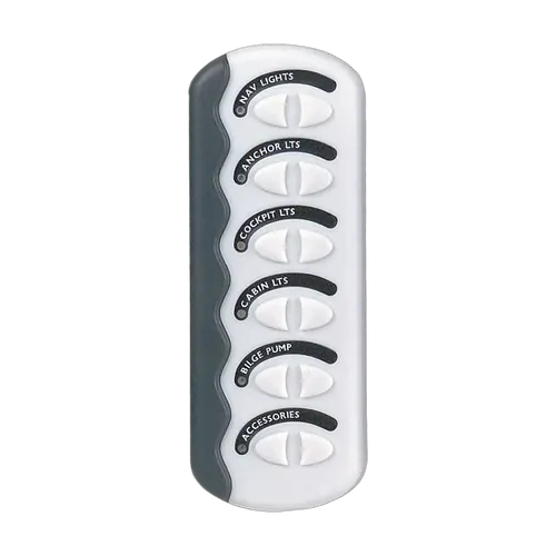 BEP Contour GEN2 Switch Panel 6 Way White No Fuse