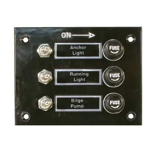 BLA Bakelite Switch Panel 3 Position Black