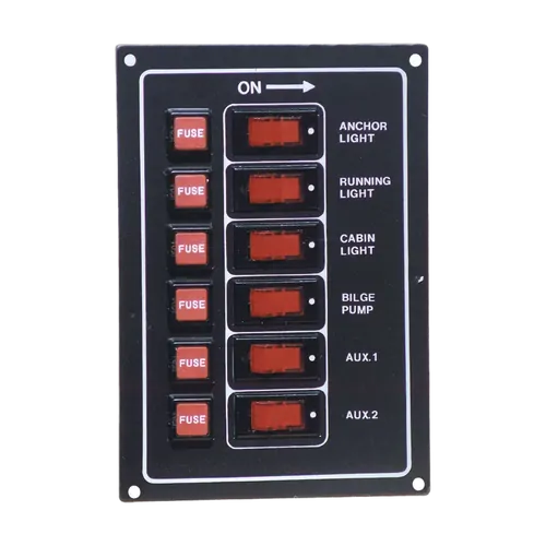 BLA Black Alloy Vertical Switch Panel 6 Position