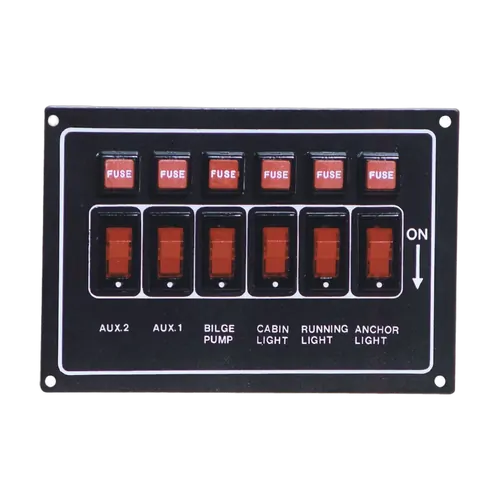BLA Black Alloy Horizontal Switch Panel 6 Position